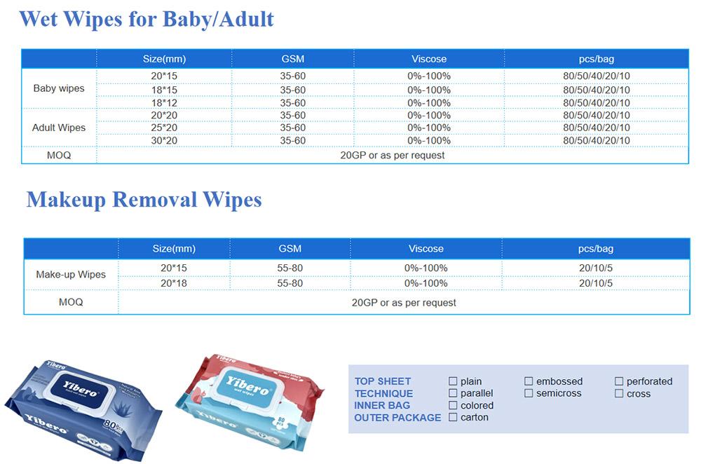 factory price wet wipes